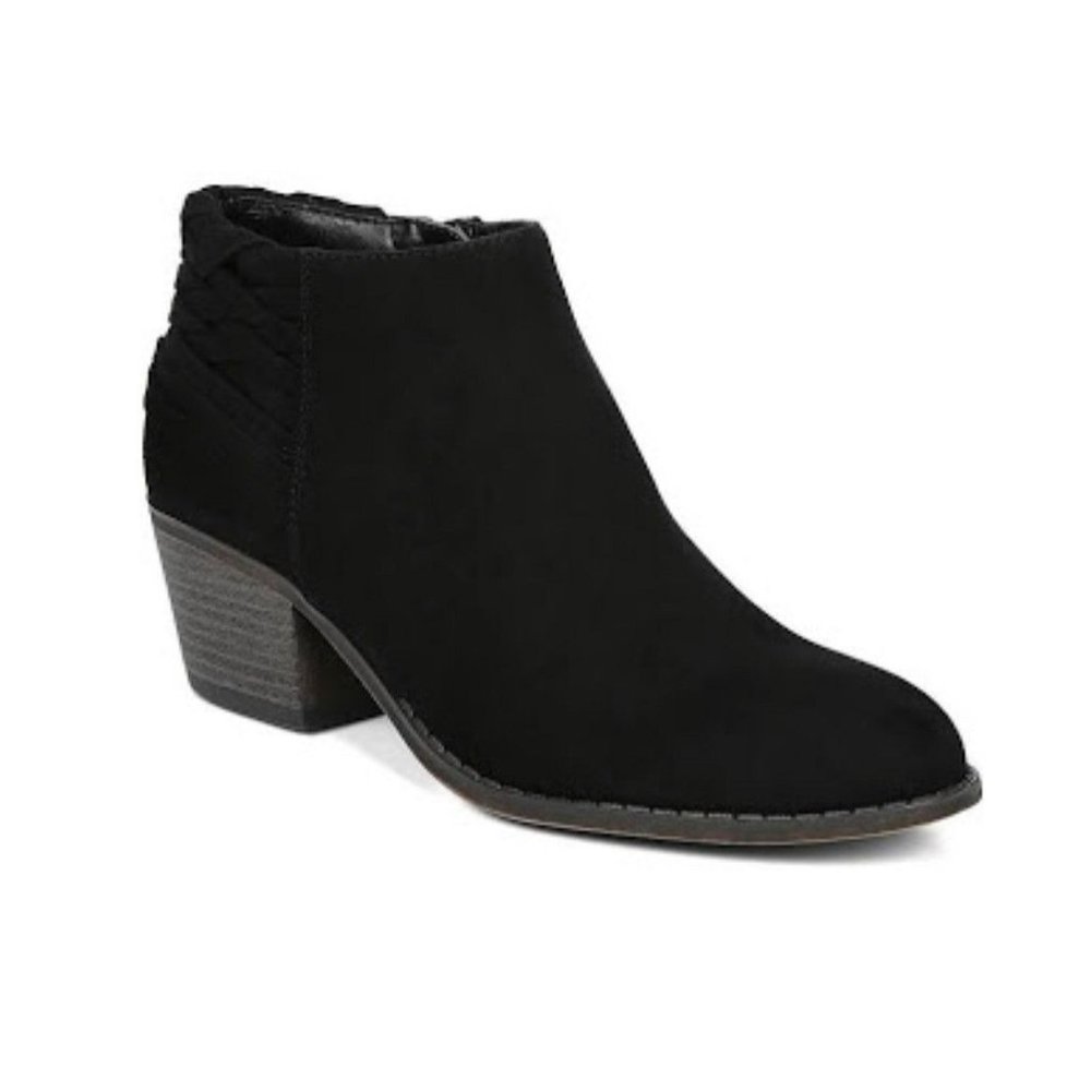Fergalicious Bayou Woven Back Suede Ankle Booties in Black Womens Size 7 M - Picture 2 of 10